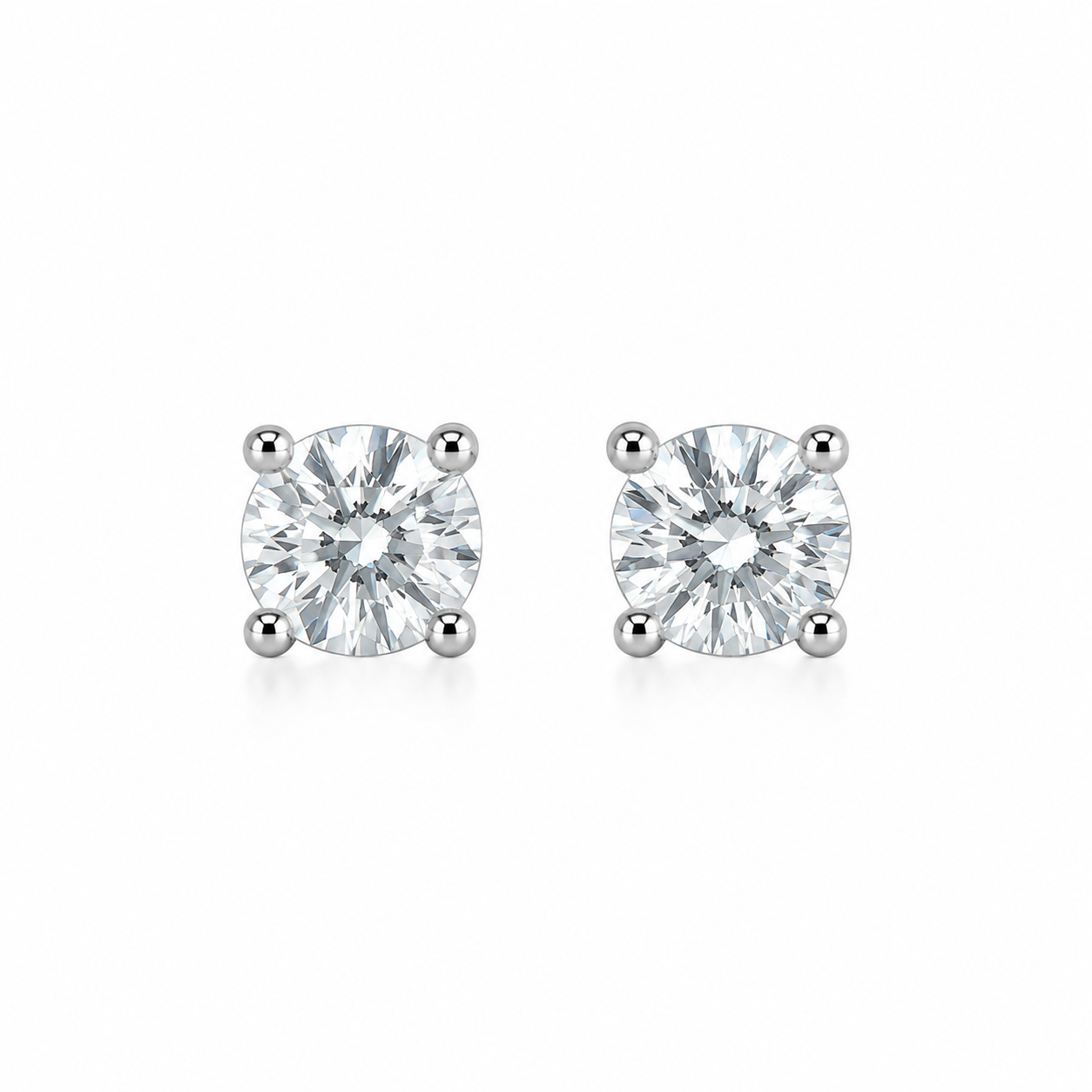 CZ EARRINGS 6MM SILVER