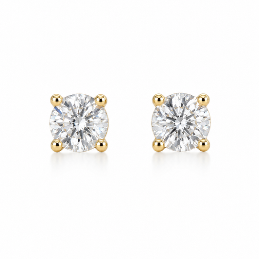 CZ EARRINGS  4MM GOLD