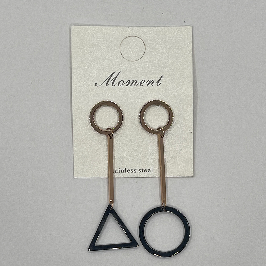 Pair of earrings on a 'Moment' branded card