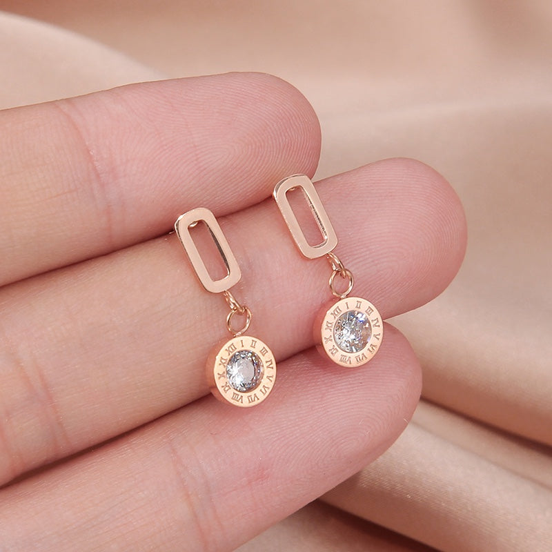 STAINLESS STEEL earrings with gemstones 